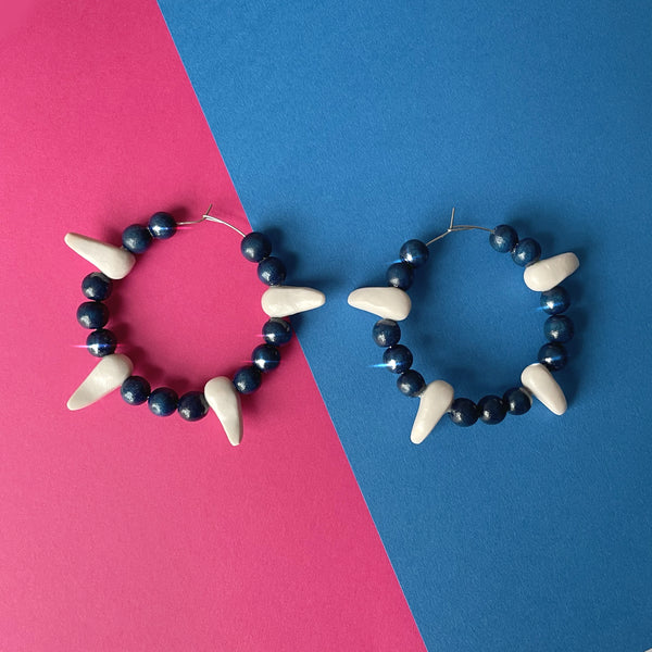 Magatama Beaded Hoops